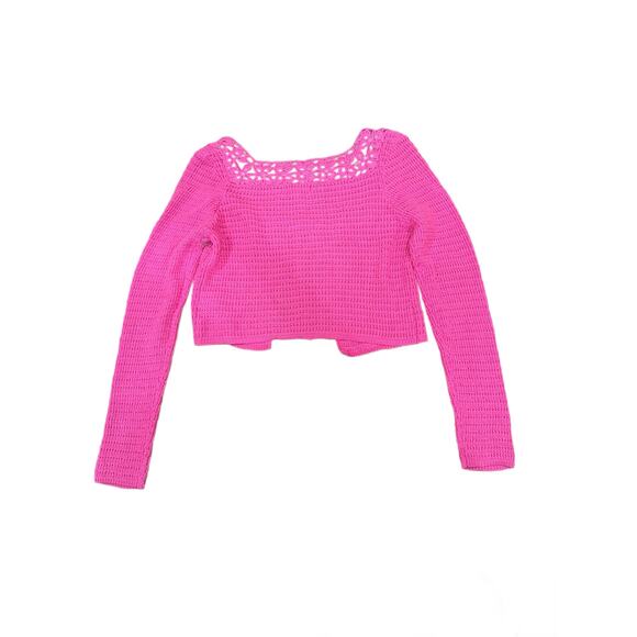 LA Hearts Size Small Amalfi Tied Up Long Sleeve Sweater Pink Cardigan Shrug Ties - Picture 3 of 7